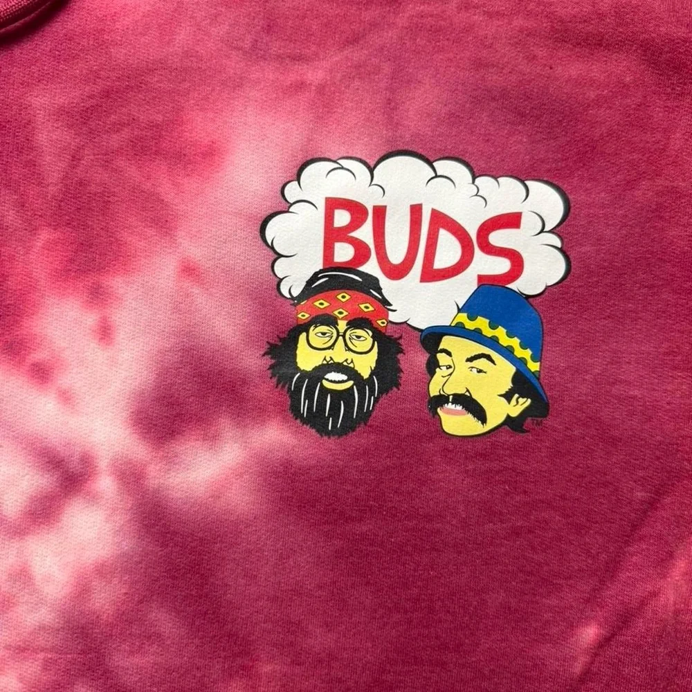 Cheech & Chong Buds Tie Dye Hoodie Medium‎ Stoner Comedy Pullover